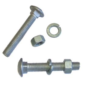 Bolts Galv 3/8 inch x 2 1/2 inch Nuts & lock washers (16-Pack)